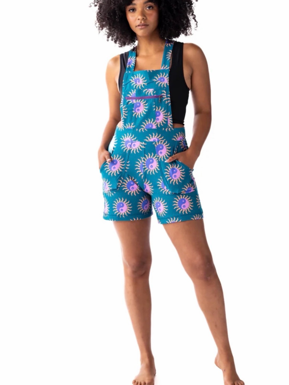 Overall Romper - Tropical Yin Yang